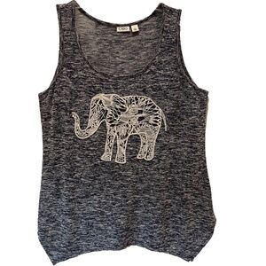 CATO women's size L blue / white with elephant Tank top